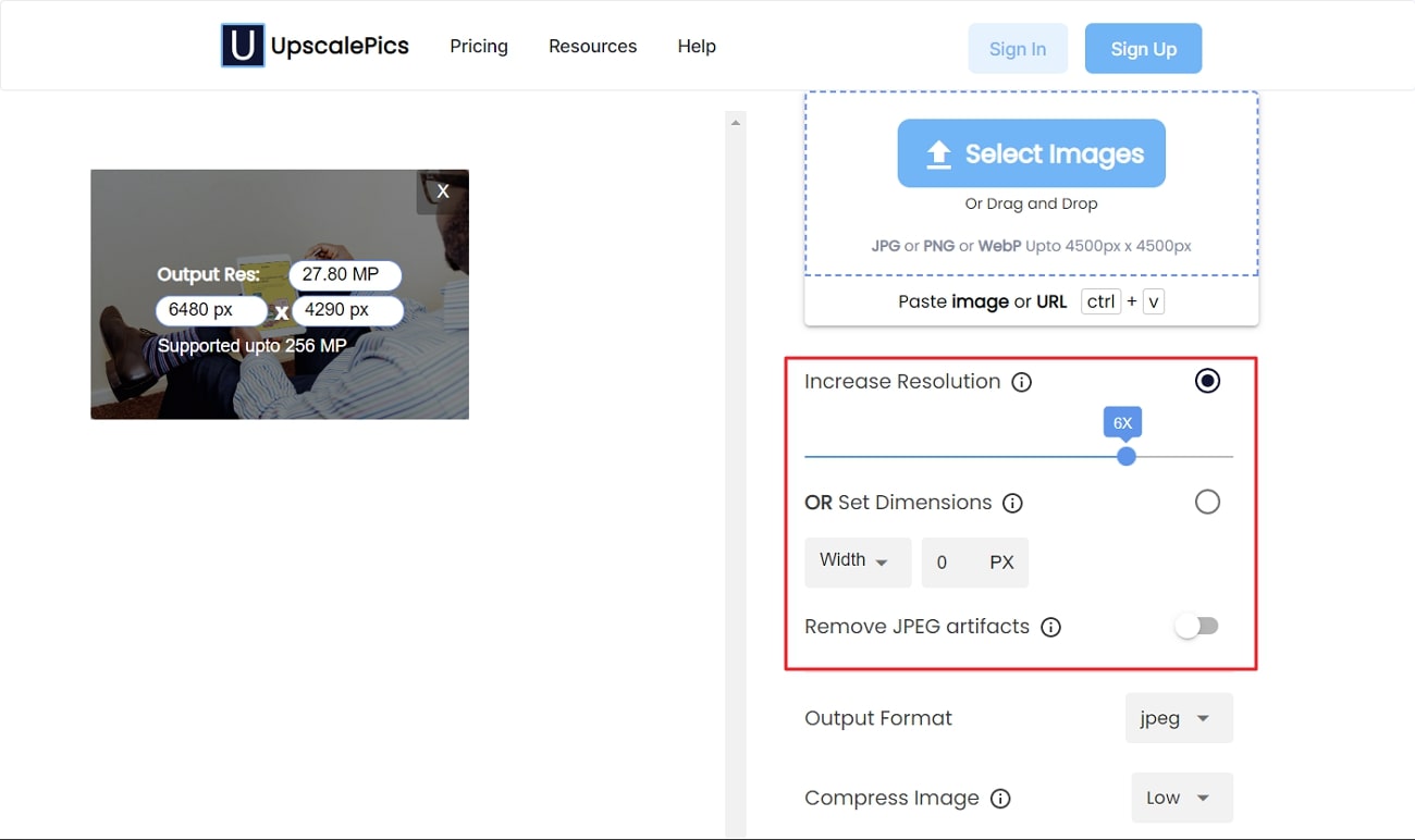 déterminer la résolution d'image requise