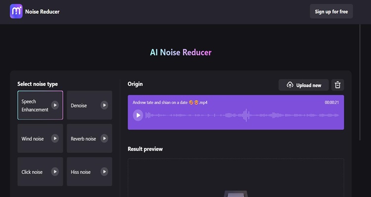 remove background noise with media.io step 2