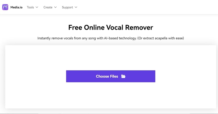 mediaio online vocal remover