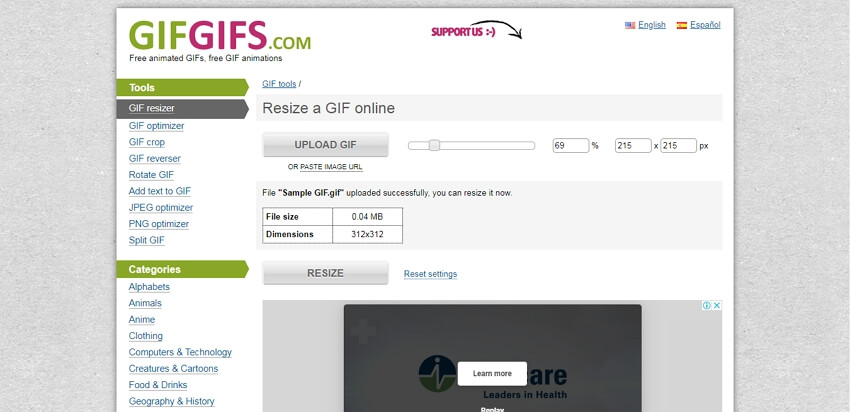 Resize a GIF Animation – Online GIF Tools