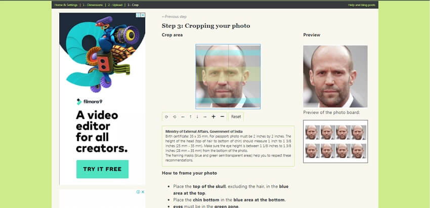 resize photos to passport size online free
