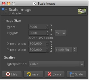 resize image in gimp