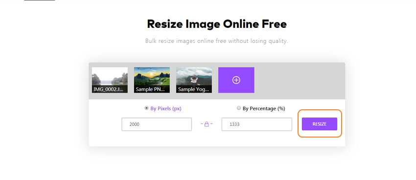 resize image online - step3