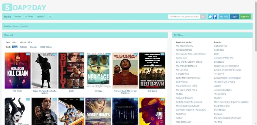 List of websites sales for free movies