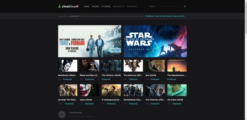 sites gratuitos de filmes-Cinebloom