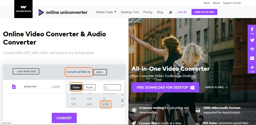 turn video dvd with online uniconverter