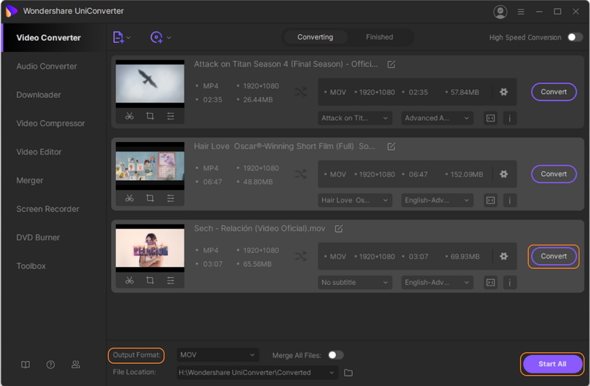 Export the Video with Filter in UniConverter