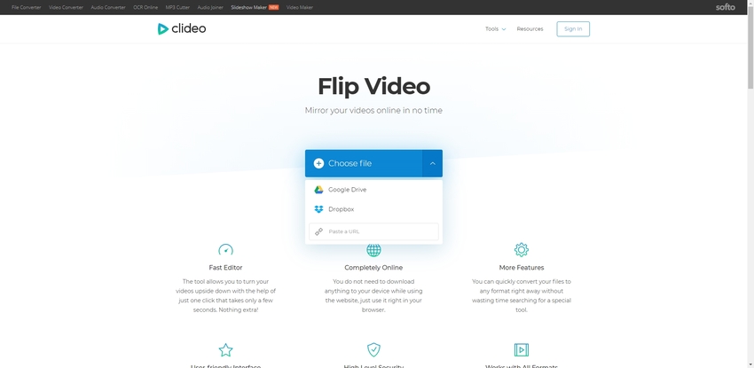 Flip Video Online Free-Clideo