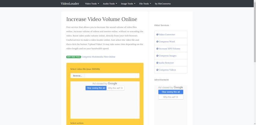 Make Video Louder Online-VideoLouder