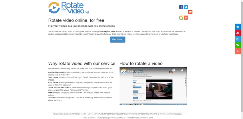 Rotate MP4 files in RotateMyVideo