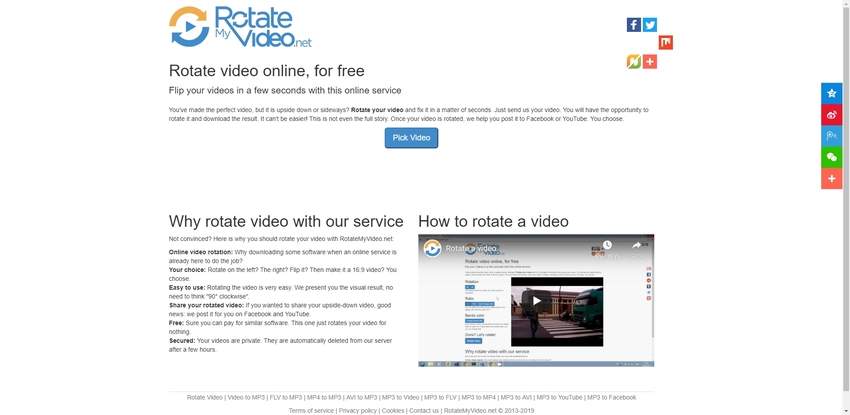 rotate video online free no watermark