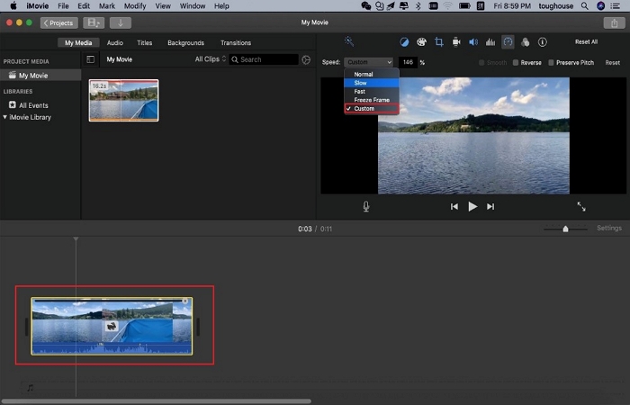 speeding up video in imovie