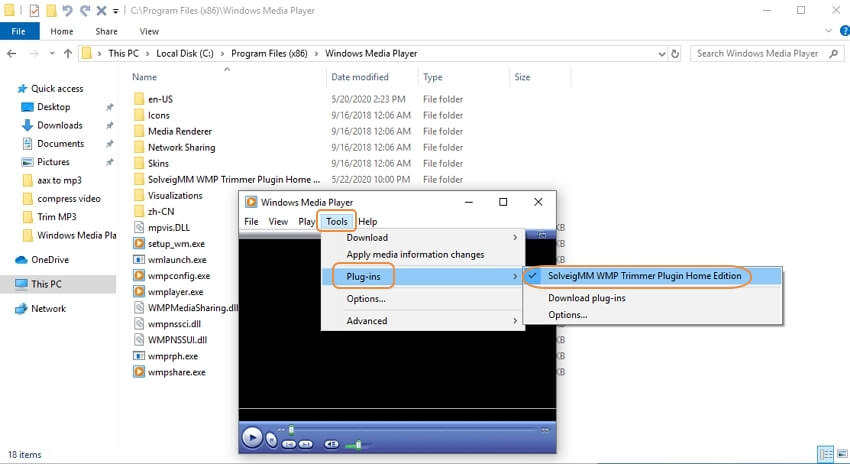 Windows Media Player trim MP3 step 2