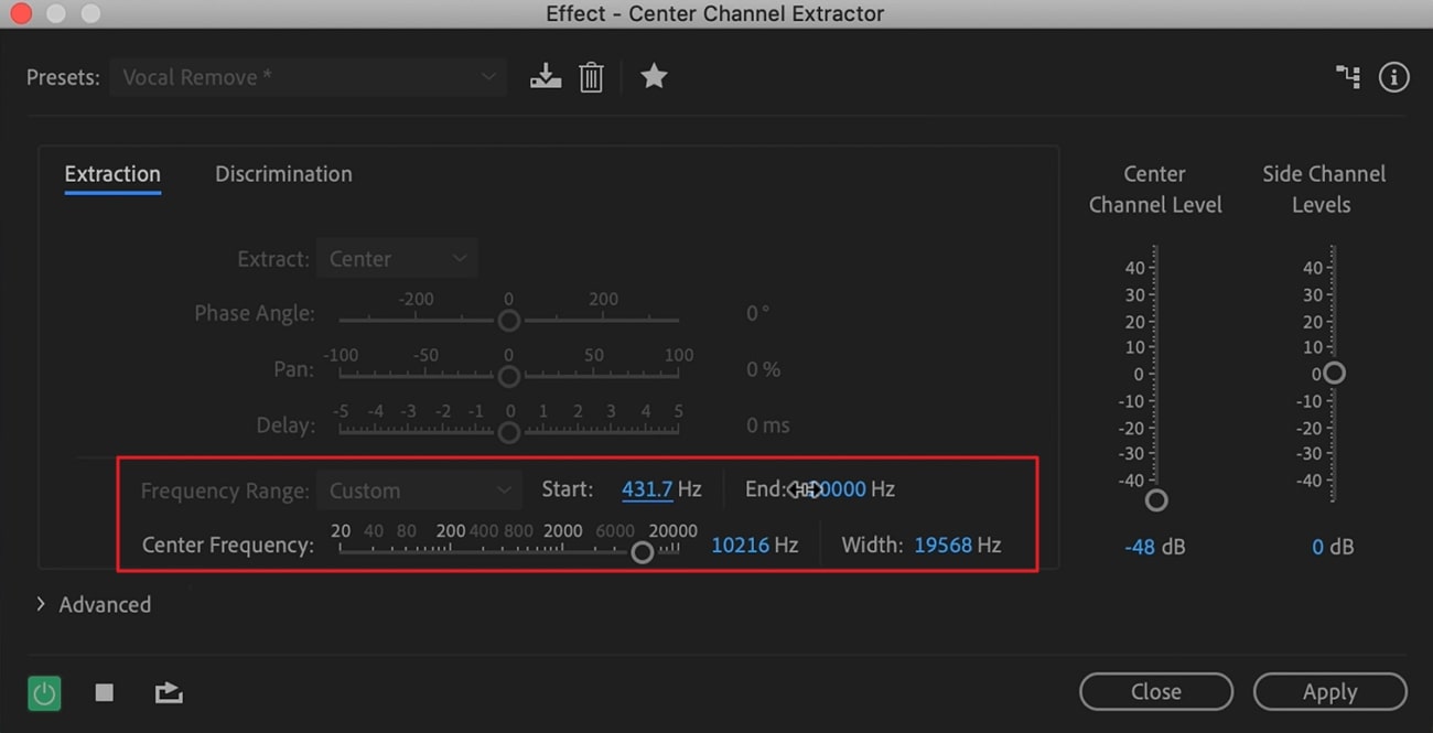 ajustar a faixa de frequência